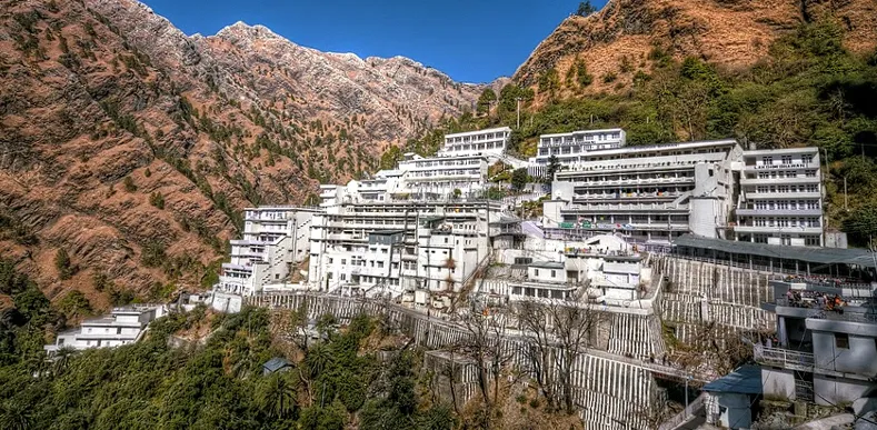 Vaishno Devi Temple complex nestled in the Trikuta Mountains, Jammu and Kashmir